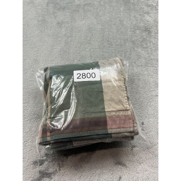 Twenty X Mens XL Green Brown Plaid Western Rodeo Ranch Hand Button-Up Shirt - Picture 8 of 8